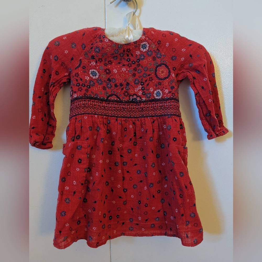 Zara Baby Collection Red Linen Dress